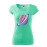 Tricou personalizat Planet, pentru femei, verde menta, 100% bumbac