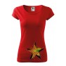 Tricou personalizat Shaking Star, pentru femei, rosu, 100% bumbac
