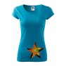 Tricou personalizat Shaking Star, pentru femei, turcoaz, 100% bumbac