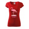 Tricou personalizat Fancy Flamingo, pentru femei, rosu, 100% bumbac