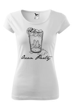Tricou personalizat Ocean Party, pentru femei, alb, 100% bumbac