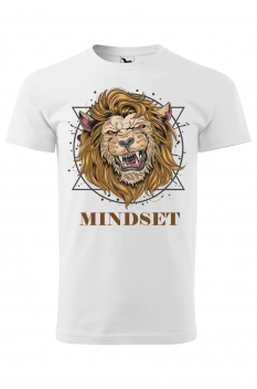 Tricou personalizat Fierce Lion, pentru barbati, alb, 100% bumbac
