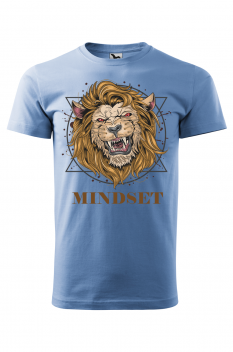 Tricou personalizat Fierce Lion, pentru barbati, albastru deschis, 100% bumbac