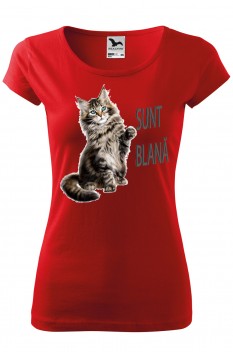 Tricou personalizat Sunt Blana, pentru femei, rosu, 100% bumbac