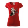 Tricou personalizat Sunt Blana, pentru femei, rosu, 100% bumbac