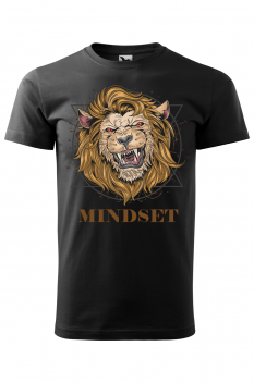 Tricou personalizat Fierce Lion, pentru barbati, negru, 100% bumbac