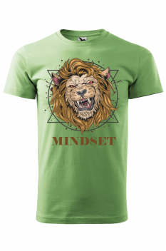 Tricou personalizat Fierce Lion, pentru barbati, verde iarba, 100% bumbac