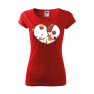 Tricou personalizat Dog&Cat, pentru femei, rosu, 100% bumbac