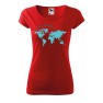 Tricou personalizat World Traveller, pentru femei, rosu, 100% bumbac