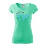 Tricou personalizat World Traveller, pentru femei, verde menta, 100% bumbac