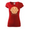 Tricou personalizat Cute Golden Retriever, pentru femei, rosu, 100% bumbac