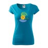 Tricou personalizat Hot Summer, pentru femei, turcoaz, 100% bumbac