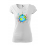 Tricou personalizat Around the World, pentru femei, alb, 100% bumbac