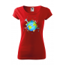 Tricou personalizat Around the World, pentru femei, rosu, 100% bumbac