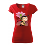 Tricou personalizat Ladybug Flower, pentru femei, rosu, 100% bumbac