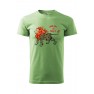 Tricou personalizat Burning Lion, pentru barbati, verde iarba, 100% bumbac