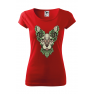 Tricou personalizat Leaf Cat, pentru femei, rosu, 100% bumbac
