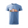 Tricou personalizat Relaxed Sloth, pentru barbati, albastru deschis, 100% bumbac