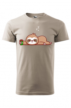 Tricou personalizat Relaxed Sloth, pentru barbati, gri ice, 100% bumbac