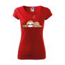 Tricou personalizat Relaxed Sloth, pentru femei, rosu, 100% bumbac