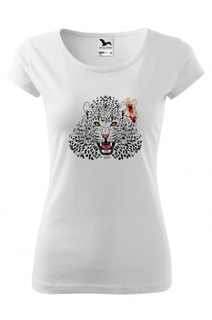 Tricou personalizat Snow Leopard, pentru femei, alb, 100% bumbac