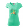 Tricou personalizat Cactus Pattern, pentru femei, verde menta, 100% bumbac