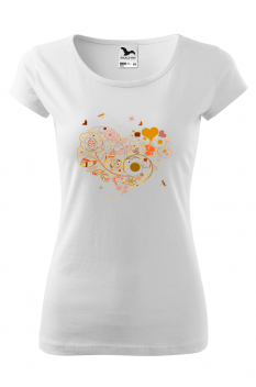 Tricou personalizat Heart of Nature, pentru femei, alb, 100% bumbac