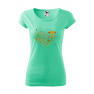 Tricou personalizat Heart of Nature, pentru femei, verde menta, 100% bumbac