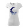 Tricou personalizat Whale&Moon, pentru femei, alb, 100% bumbac