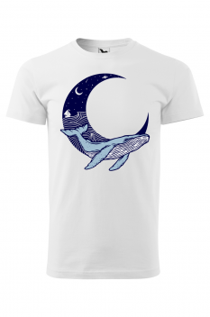 Tricou personalizat Whale&Moon, pentru barbati, alb, 100% bumbac