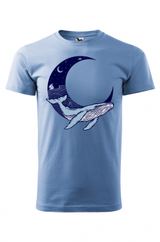 Tricou personalizat Whale&Moon, pentru barbati, albastru deschis, 100% bumbac