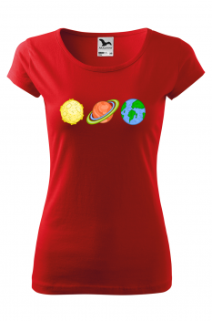 Tricou personalizat Outer Space, pentru femei, rosu, 100% bumbac