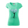 Tricou personalizat Tree Silhouette, pentru femei, verde menta, 100% bumbac