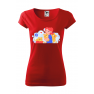 Tricou personalizat Cat Lover, pentru femei, rosu, 100% bumbac