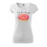 Tricou personalizat I Need a Donut!, pentru femei, alb, 100% bumbac