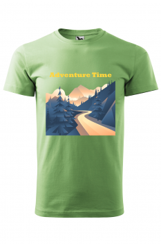 Tricou personalizat Adventure Time, pentru barbati, verde iarba, 100% bumbac
