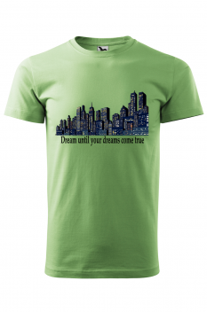 Tricou personalizat Skyscrapers, pentru barbati, verde iarba, 100% bumbac