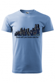 Tricou personalizat Skyscrapers, pentru barbati, albastru deschis, 100% bumbac