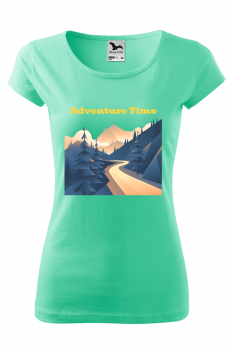 Tricou personalizat Adventure Time, pentru femei, verde menta, 100% bumbac