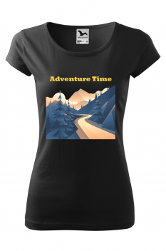 Tricou personalizat Adventure Time, pentru femei, negru, 100% bumbac
