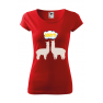 Tricou personalizat Funny Llama, pentru femei, rosu, 100% bumbac