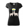 Tricou personalizat Funny Llama, pentru femei, negru, 100% bumbac