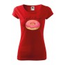 Tricou personalizat I Need a Donut!, pentru femei, rosu, 100% bumbac