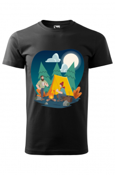 Tricou personalizat Camping, pentru barbati, negru, 100% bumbac