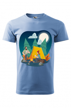 Tricou personalizat Camping, pentru barbati, albastru deschis, 100% bumbac