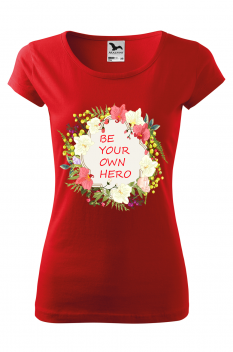 Tricou personalizat Own Hero, pentru femei, rosu, 100% bumbac