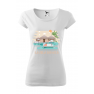 Tricou personalizat La Isla Bonita, pentru femei, alb, 100% bumbac