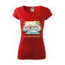 Tricou personalizat La Isla Bonita, pentru femei, rosu, 100% bumbac