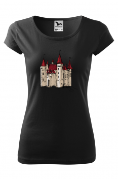 Tricou personalizat Castle on the Hill, pentru femei, negru, 100% bumbac