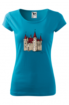 Tricou personalizat Castle on the Hill, pentru femei, turcoaz, 100% bumbac